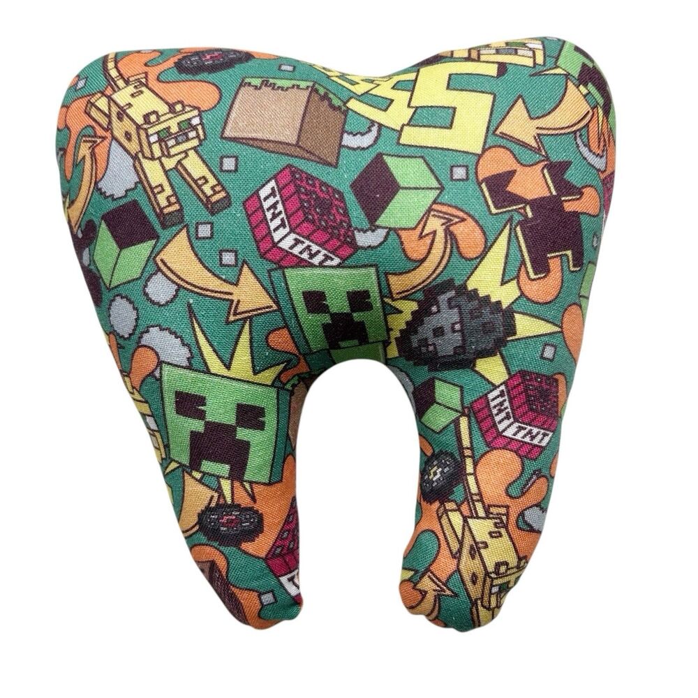 Tooth Fairy Pillow Hand Crafted - Minecraft Gamer Creeper TNT